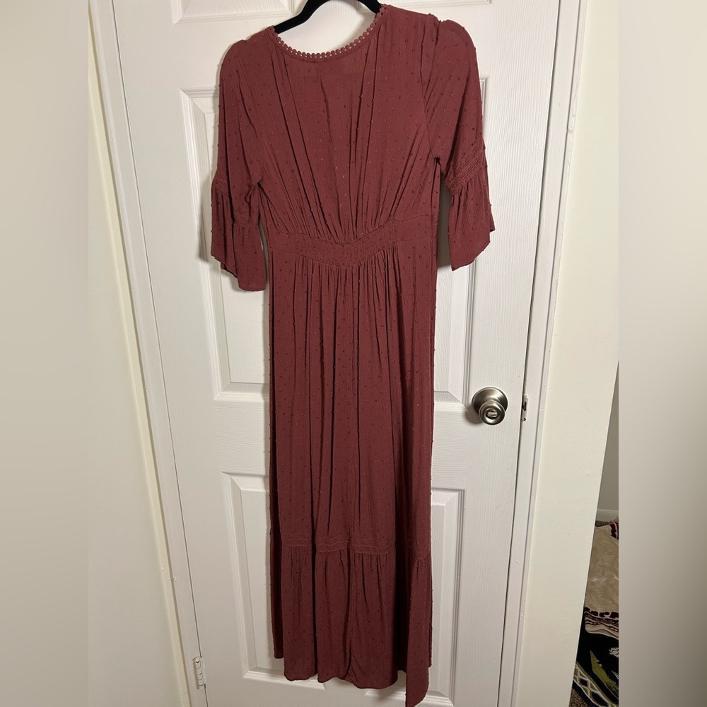 Free People-like Burgundy Maxi Dress - Picture 6 of 6